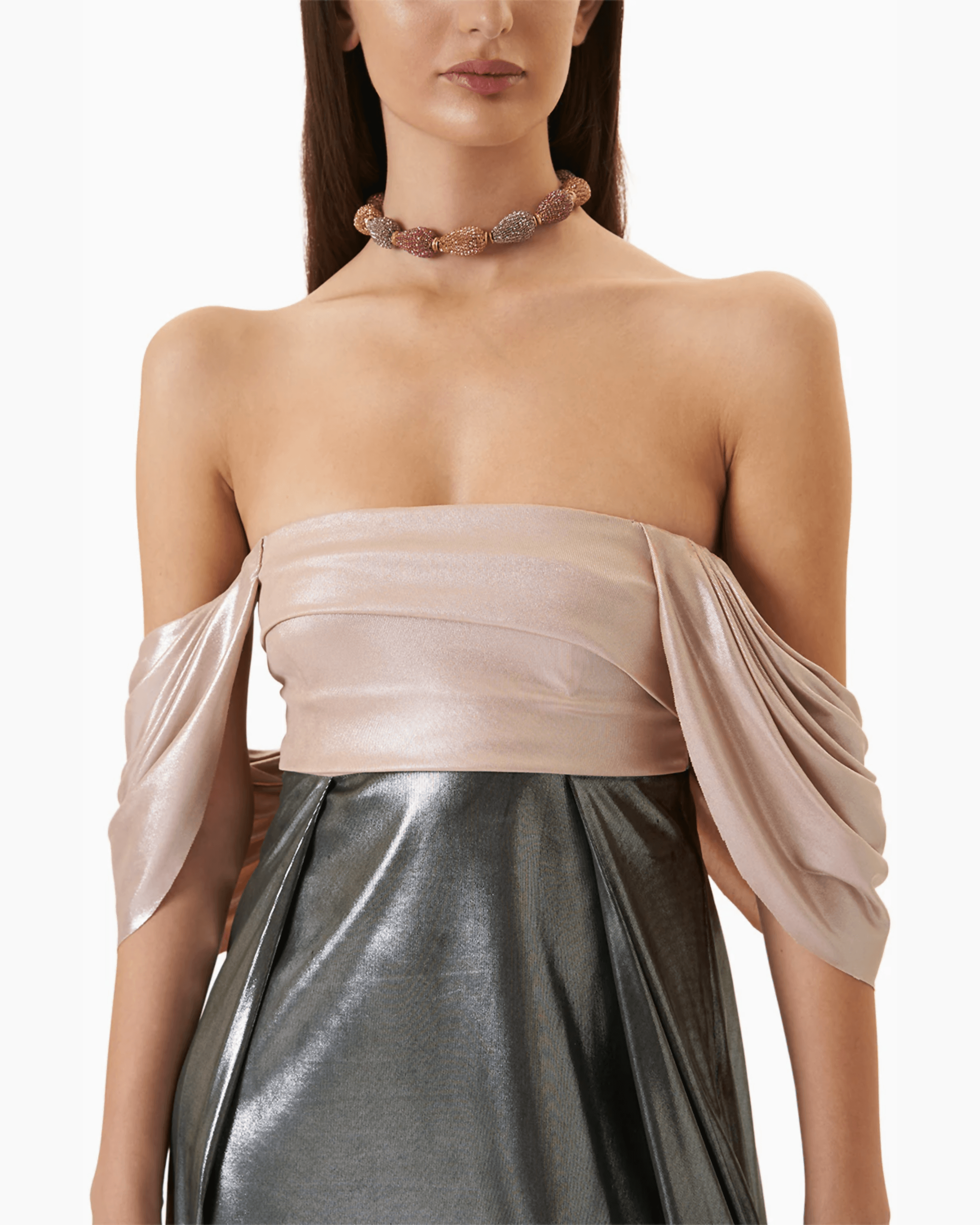 Back Bow Metallic Dress - Endless - UAE Rental and Resale for Women's Fashion