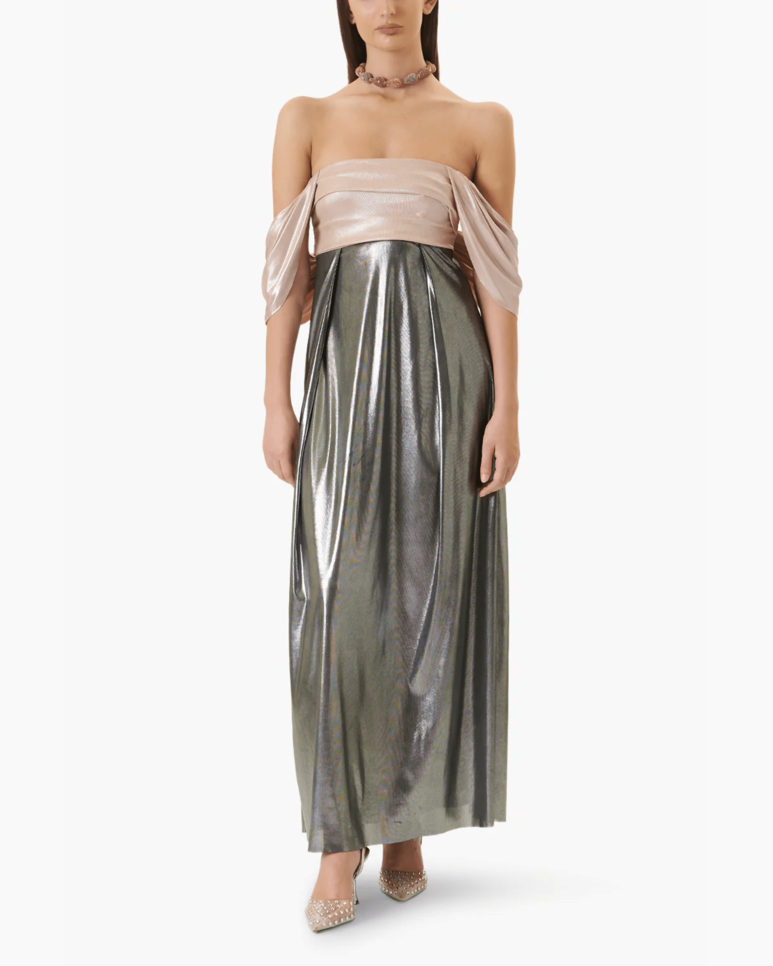 Back Bow Metallic Dress - Endless - UAE Rental and Resale for Women's Fashion