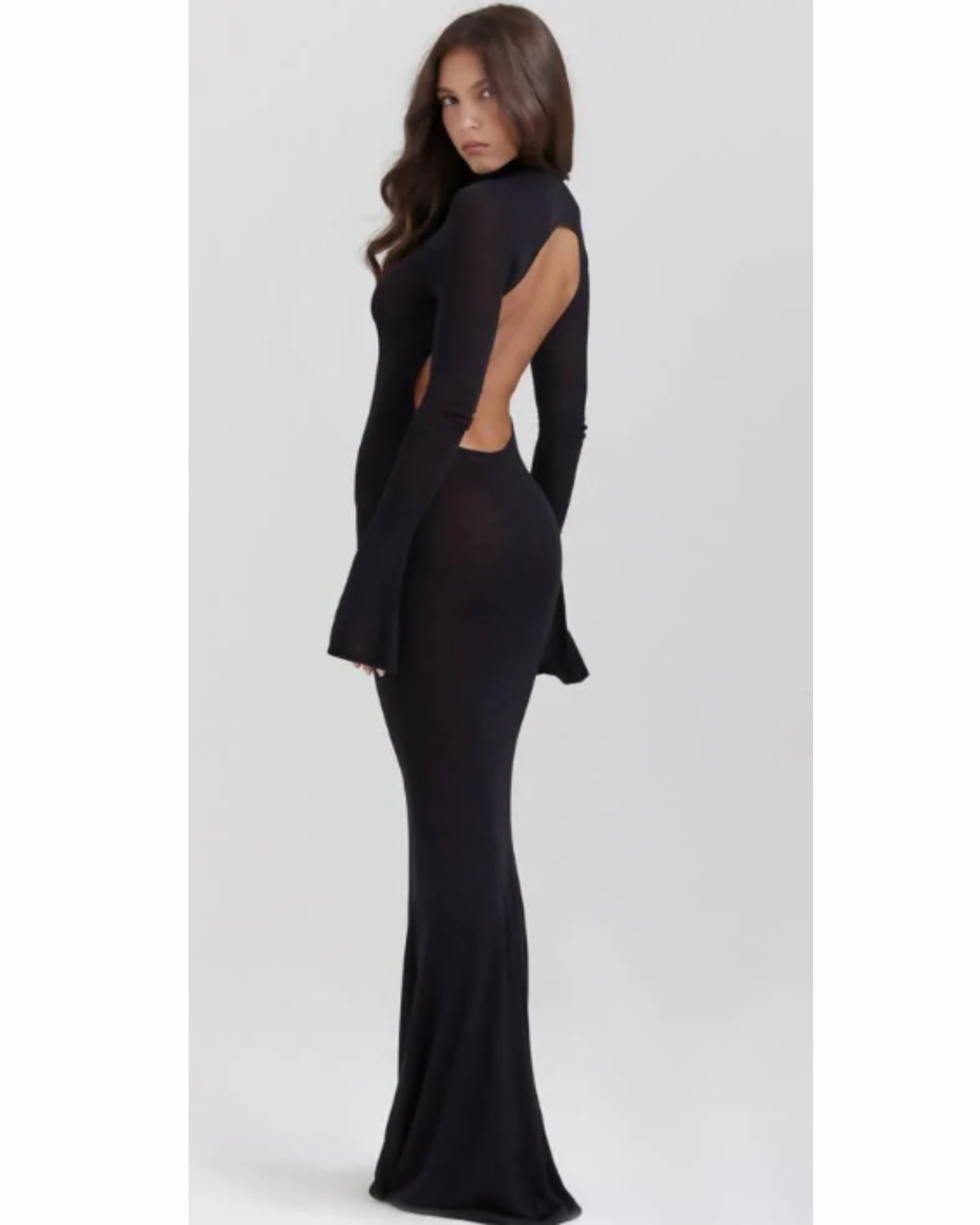 Backless Long Sleeved Maxi Dress - Endless - UAE Rental and Resale for Women's Fashion