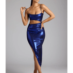 Bahati Draped Metallic Jersey Maxi Dress - Endless - UAE Rental and Resale for Women's Fashion