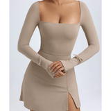 Baize Modal Square-Neck A-Line Mini Dress - Endless - UAE Rental and Resale for Women's Fashion