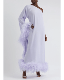 Balear One-shoulder Feather-trimmed Maxi Dress - Endless - UAE Rental and Resale for Women's Fashion