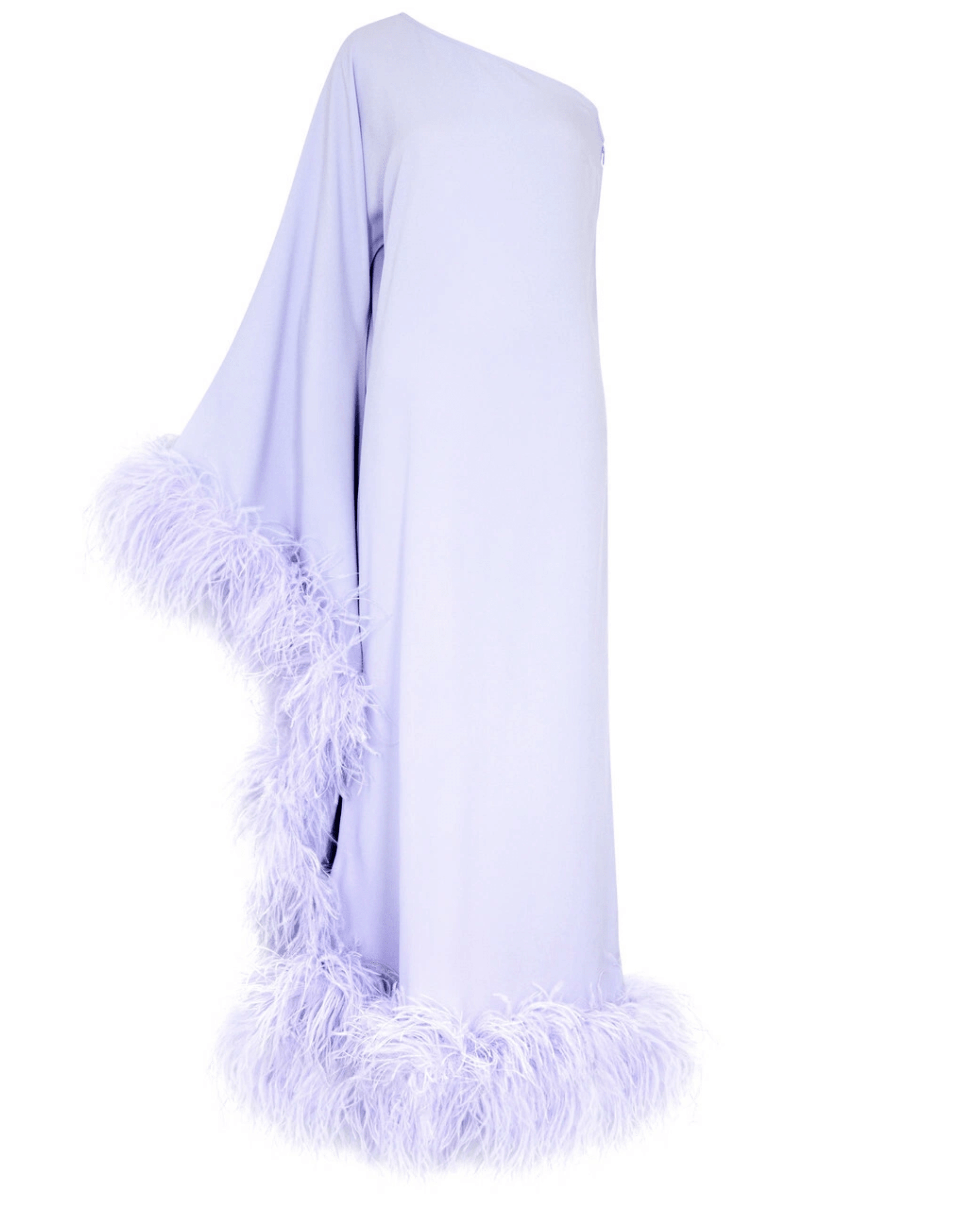 Balear One-shoulder Feather-trimmed Maxi Dress - Endless - UAE Rental and Resale for Women's Fashion