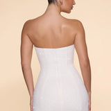 Basel Embellished Strapless Cowl Neck Mini Dress - Endless - UAE Rental and Resale for Women's Fashion