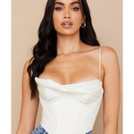 Bea Ivory Satin Draped Corset - Endless - UAE Rental and Resale for Women's Fashion