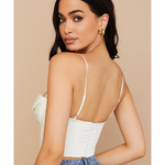 Bea Ivory Satin Draped Corset - Endless - UAE Rental and Resale for Women's Fashion