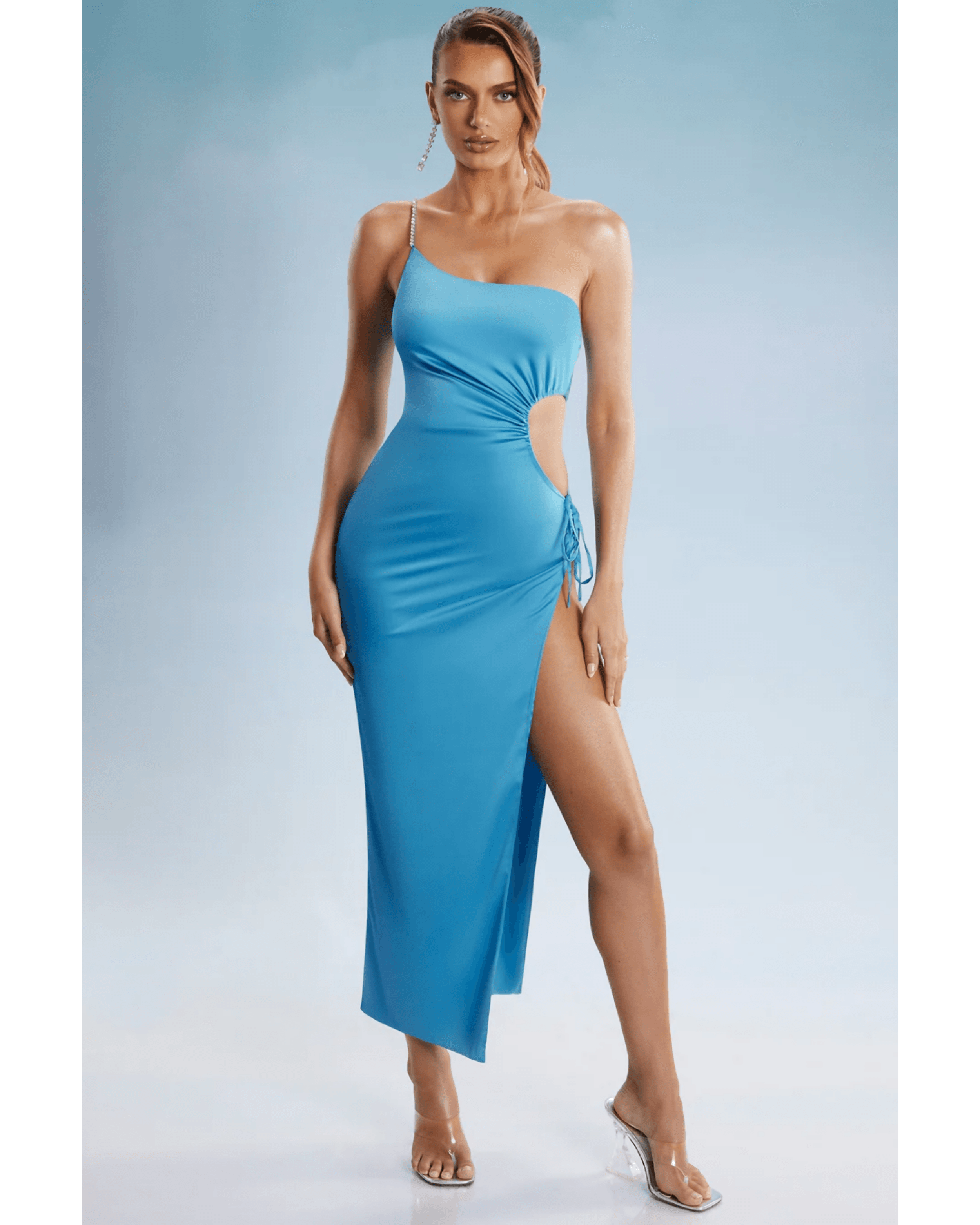 Behati Asymmetric Cut Out Midaxi Dress - Endless - UAE Rental and Resale for Women's Fashion