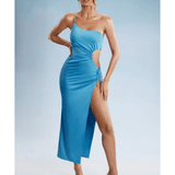 Behati Asymmetric Cut Out Midaxi Dress - Endless - UAE Rental and Resale for Women's Fashion