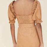 Beige Belted Cute Mini Dress - Endless - UAE Rental and Resale for Women's Fashion