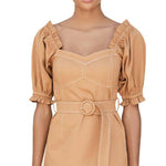 Beige Belted Cute Mini Dress - Endless - UAE Rental and Resale for Women's Fashion