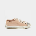 Beige Patent Leather Metal Cap Toe Low Top Sneakers - Endless - UAE Rental and Resale for Women's Fashion