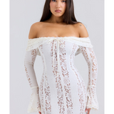 Belle Vintage Floral Lace Off Shoulder Maxi Dress - Endless - UAE Rental and Resale for Women's Fashion
