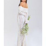 Belle Vintage Floral Lace Off Shoulder Maxi Dress - Endless - UAE Rental and Resale for Women's Fashion