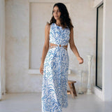 Bianca Blue Floral Maxi Dress - Endless - UAE Rental and Resale for Women's Fashion