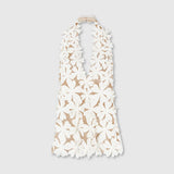 White floral cutout short dress with halter neckline — Bahia Maria | Endless UAE