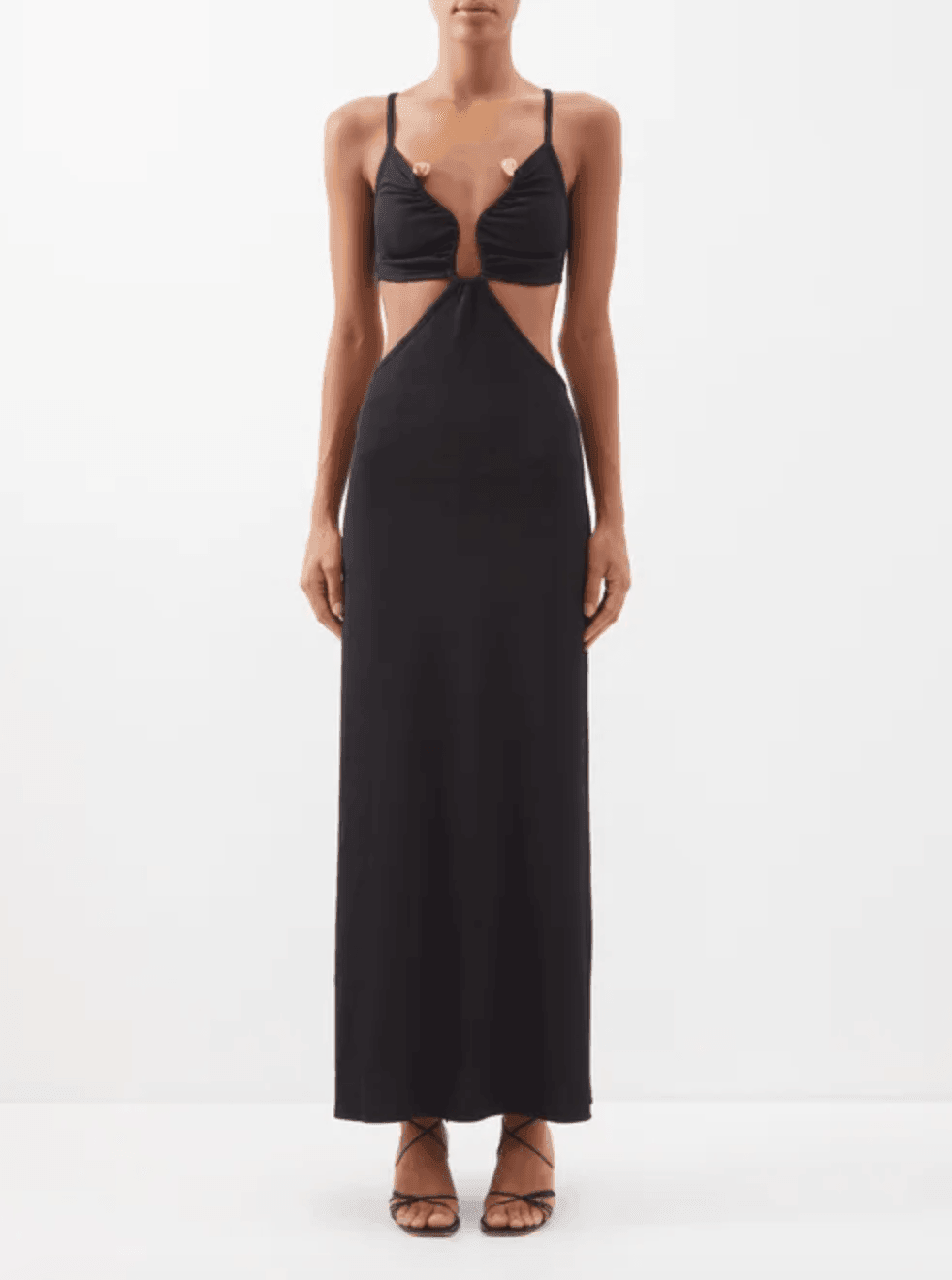 Black Crystal Torso Bra Maxi Dress - Endless - UAE Rental and Resale for Women's Fashion