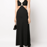Black Crystal Torso Bra Maxi Dress - Endless - UAE Rental and Resale for Women's Fashion