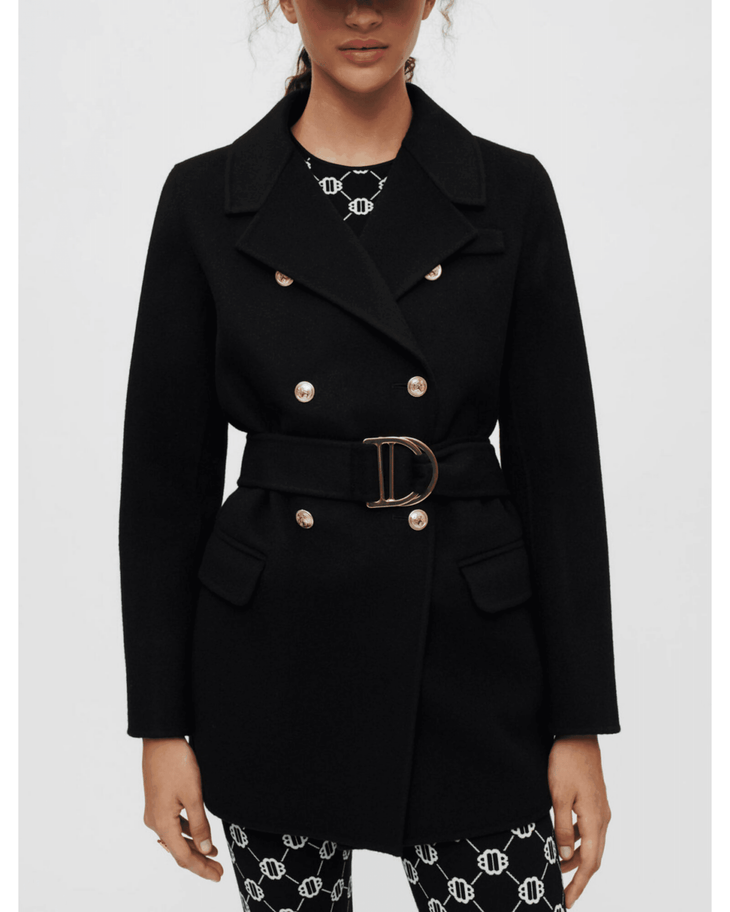 Black Double-Faced Coat With Belt - Endless - UAE Rental and Resale for Women's Fashion
