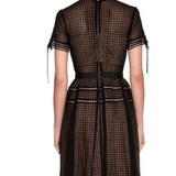 Black Eyelet Lace Pleated Aurelia Dress - Endless - UAE Rental and Resale for Women's Fashion