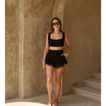 Black Floral Mini Shorts - Endless - UAE Rental and Resale for Women's Fashion