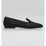 Black Glitter Fabric Mocassin Loafers - Endless - UAE Rental and Resale for Women's Fashion