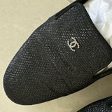 Black Glitter Fabric Mocassin Loafers - Endless - UAE Rental and Resale for Women's Fashion
