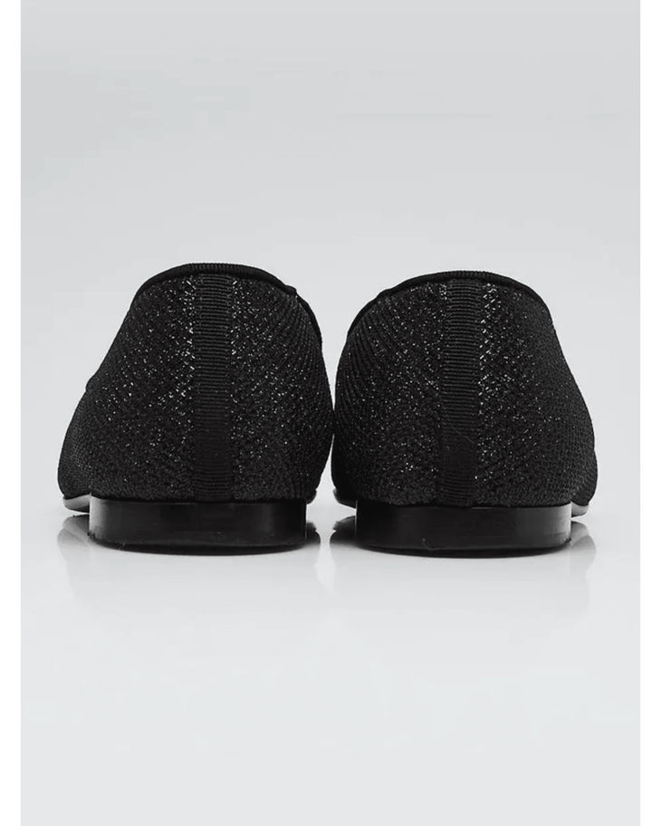 Black Glitter Fabric Mocassin Loafers - Endless - UAE Rental and Resale for Women's Fashion