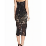 Black Lace Overlay Strapless Midi Dress - Endless - UAE Rental and Resale for Women's Fashion