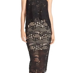 Black Lace Overlay Strapless Midi Dress - Endless - UAE Rental and Resale for Women's Fashion