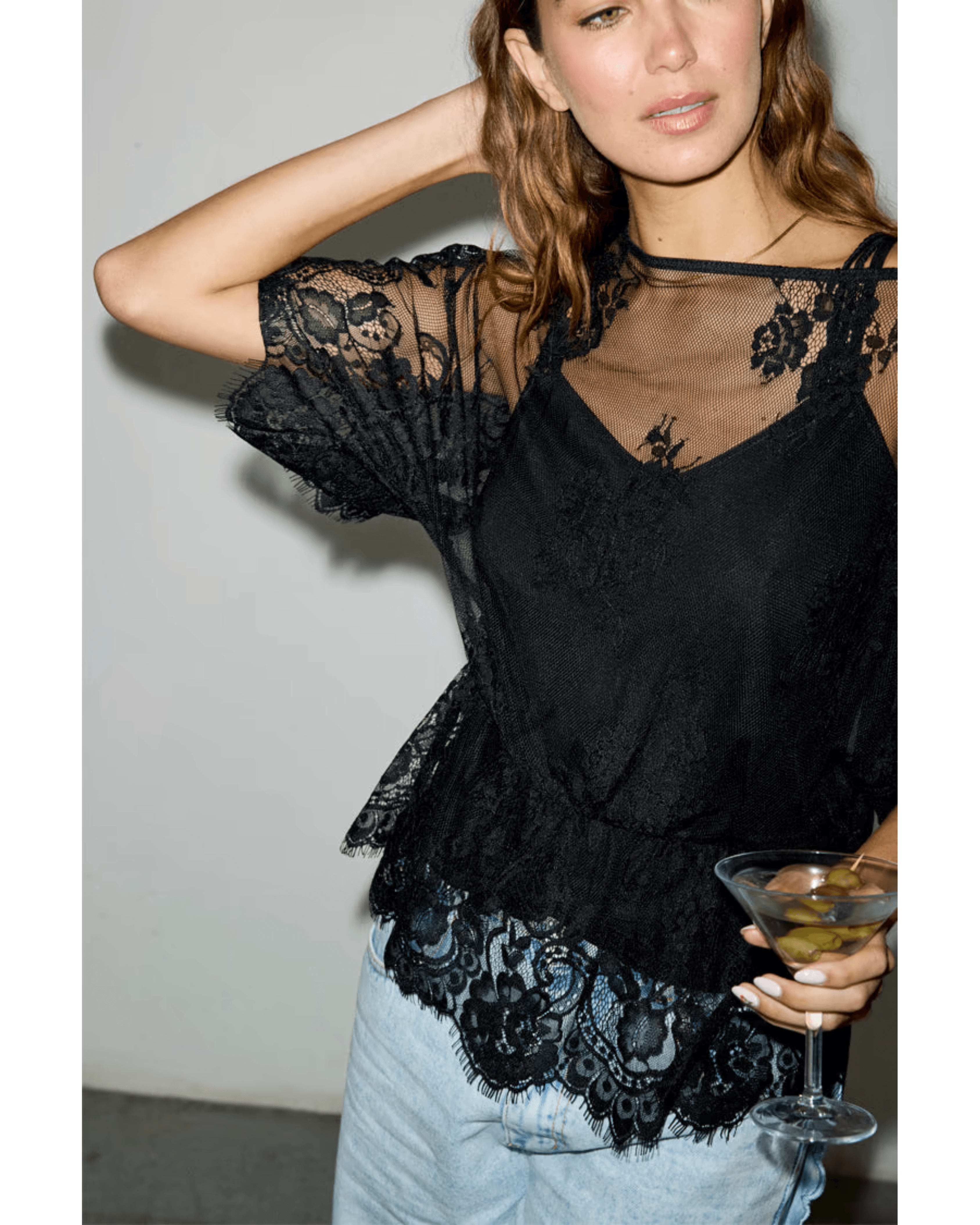 Black Lace Tilly Top - Endless - UAE Rental and Resale for Women's Fashion