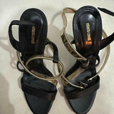 Black Leather Printed Sandal - Endless - UAE Rental and Resale for Women's Fashion