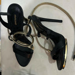 Black Leather Printed Sandal - Endless - UAE Rental and Resale for Women's Fashion