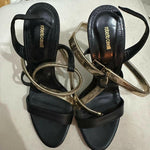 Black Leather Printed Sandal - Endless - UAE Rental and Resale for Women's Fashion