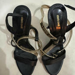 Black Leather Printed Sandal - Endless - UAE Rental and Resale for Women's Fashion