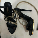 Black Leather Printed Sandal - Endless - UAE Rental and Resale for Women's Fashion