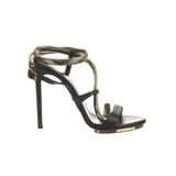 Black Leather Printed Sandal - Endless - UAE Rental and Resale for Women's Fashion