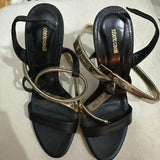 Black Leather Printed Sandal - Endless - UAE Rental and Resale for Women's Fashion