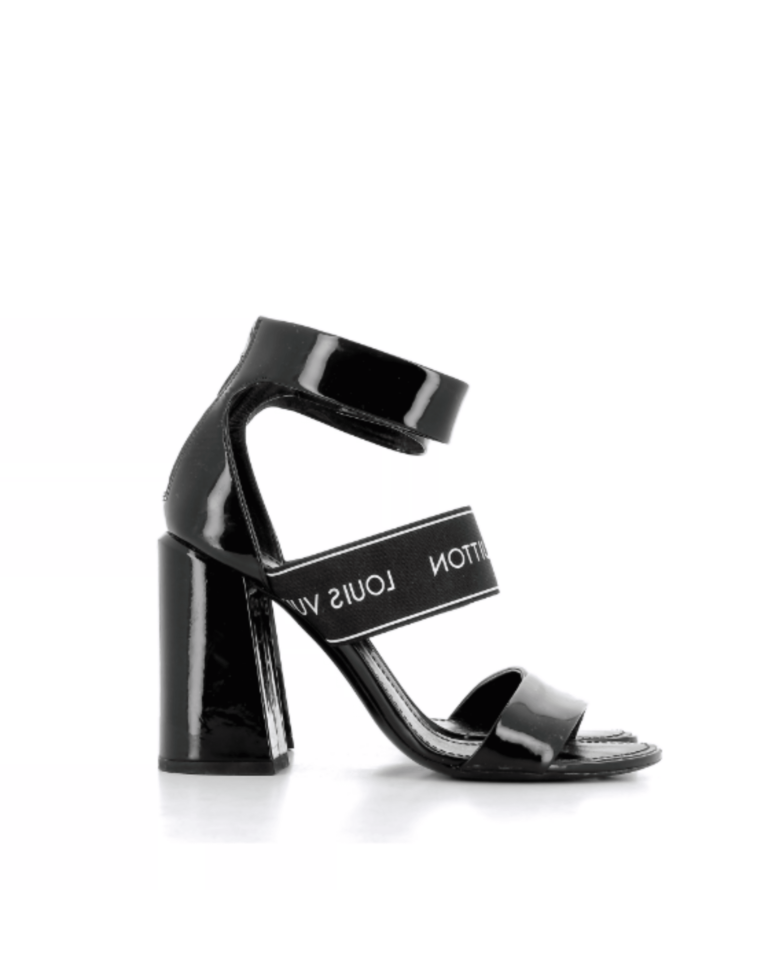 Black Patent Leather Star Trail Ankle Strap Sandals - Endless - UAE Rental and Resale for Women's Fashion