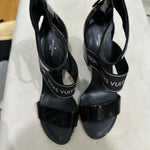 Black Patent Leather Star Trail Ankle Strap Sandals - Endless - UAE Rental and Resale for Women's Fashion