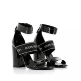 Black Patent Leather Star Trail Ankle Strap Sandals - Endless - UAE Rental and Resale for Women's Fashion