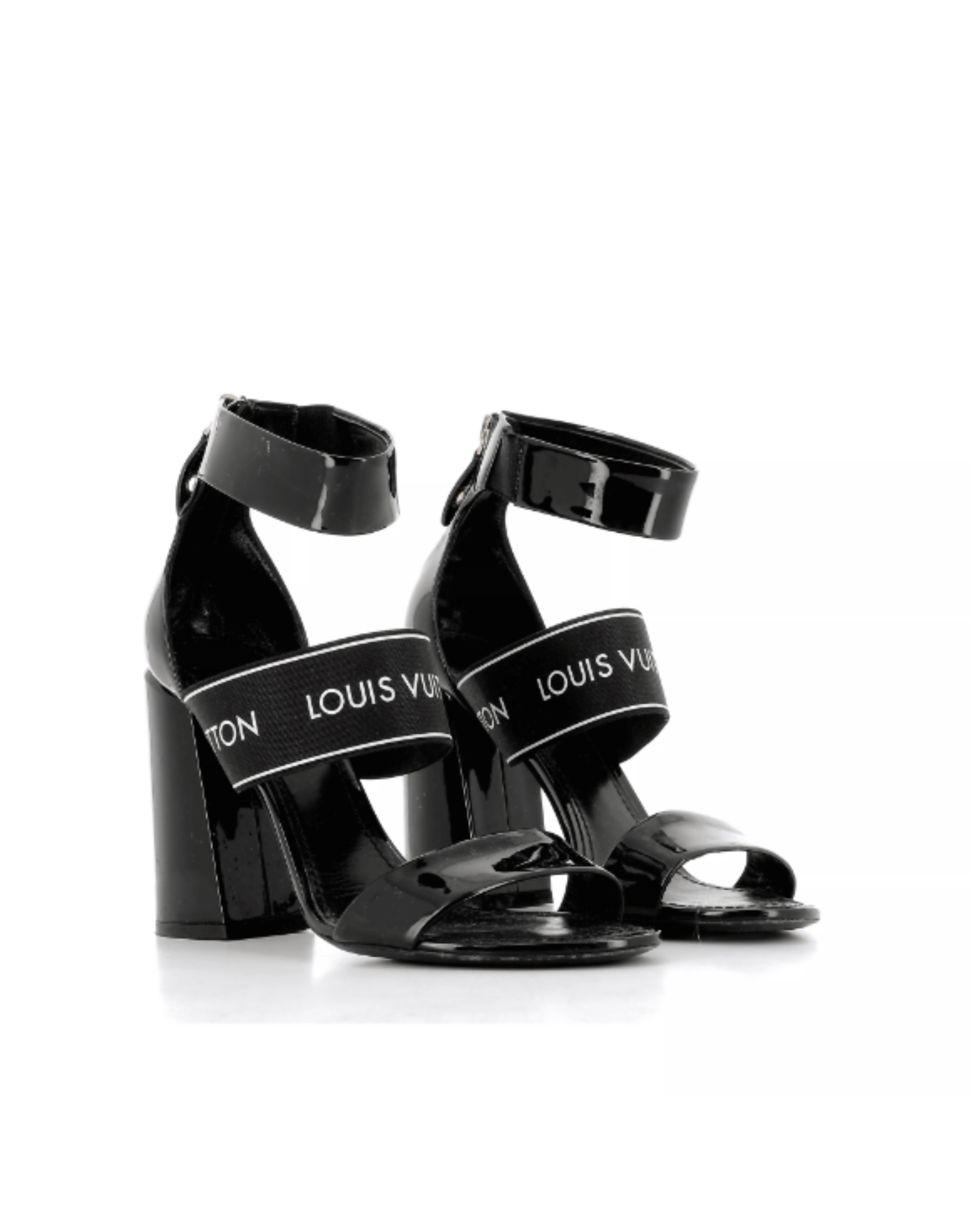 Black Patent Leather Star Trail Ankle Strap Sandals - Endless - UAE Rental and Resale for Women's Fashion