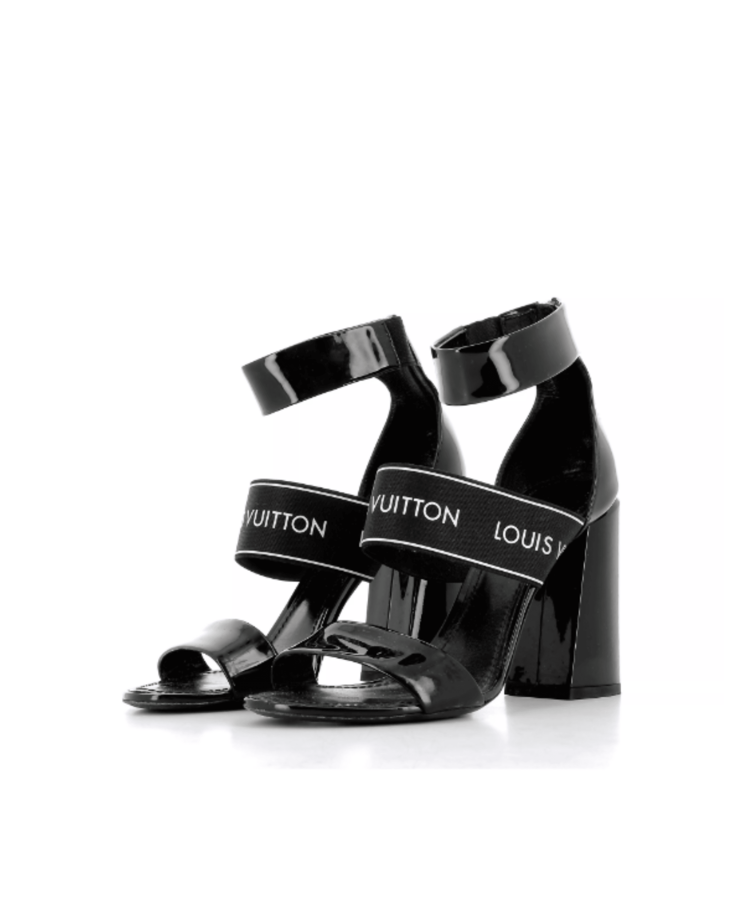 Black Patent Leather Star Trail Ankle Strap Sandals - Endless - UAE Rental and Resale for Women's Fashion