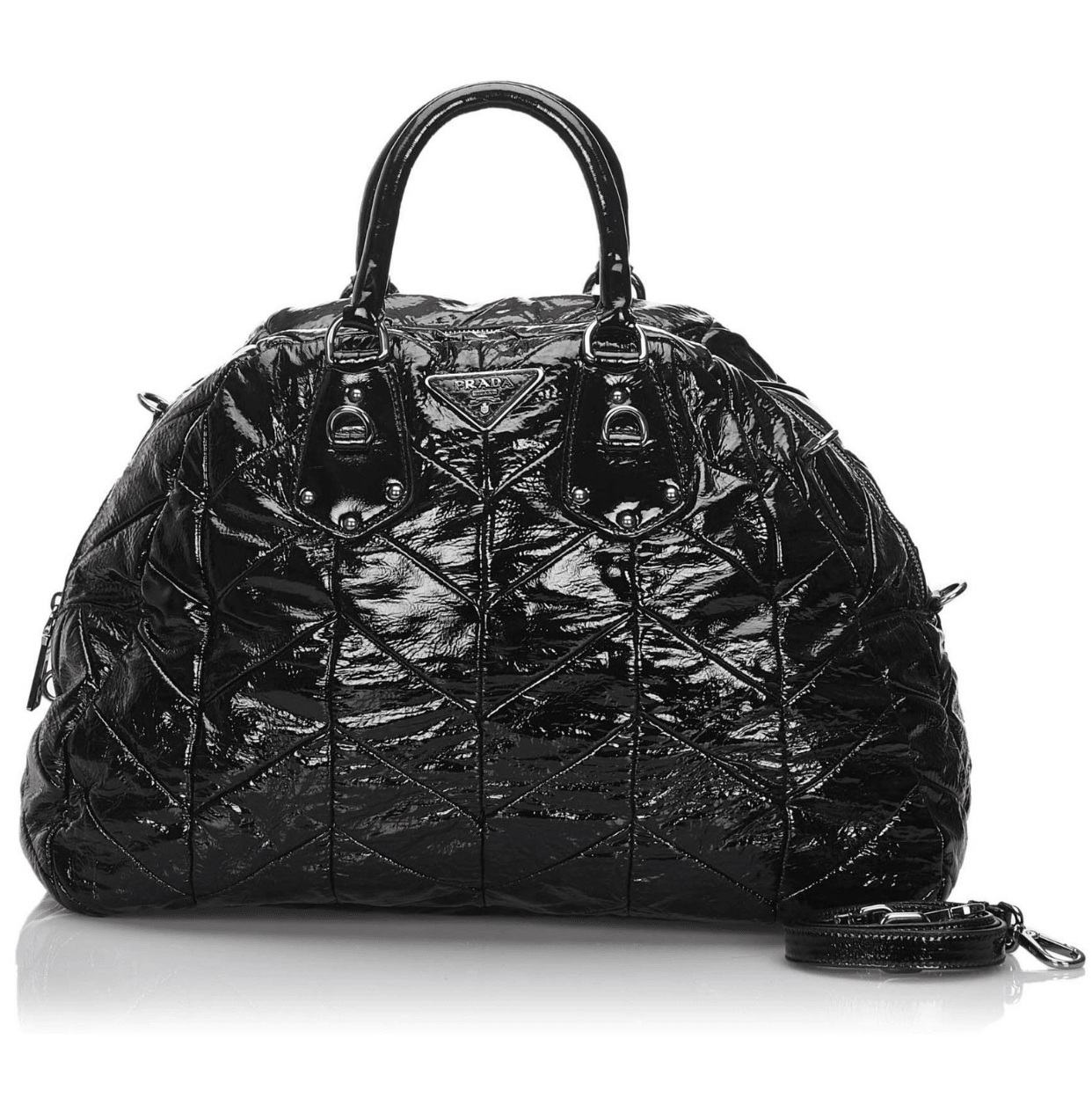Black Patent Quilted Vernice Handbag - Endless