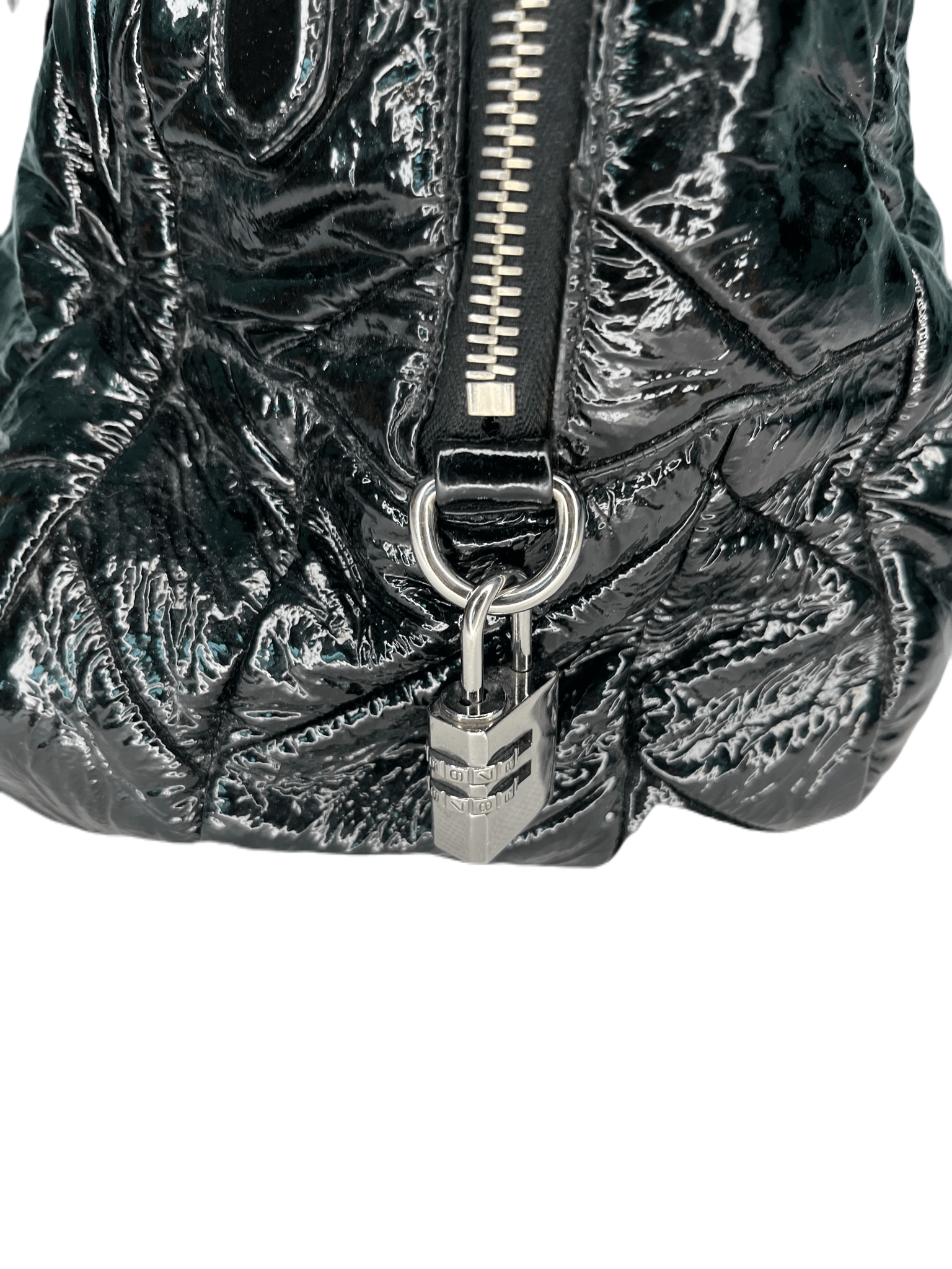 Black Patent Quilted Vernice Handbag - Endless