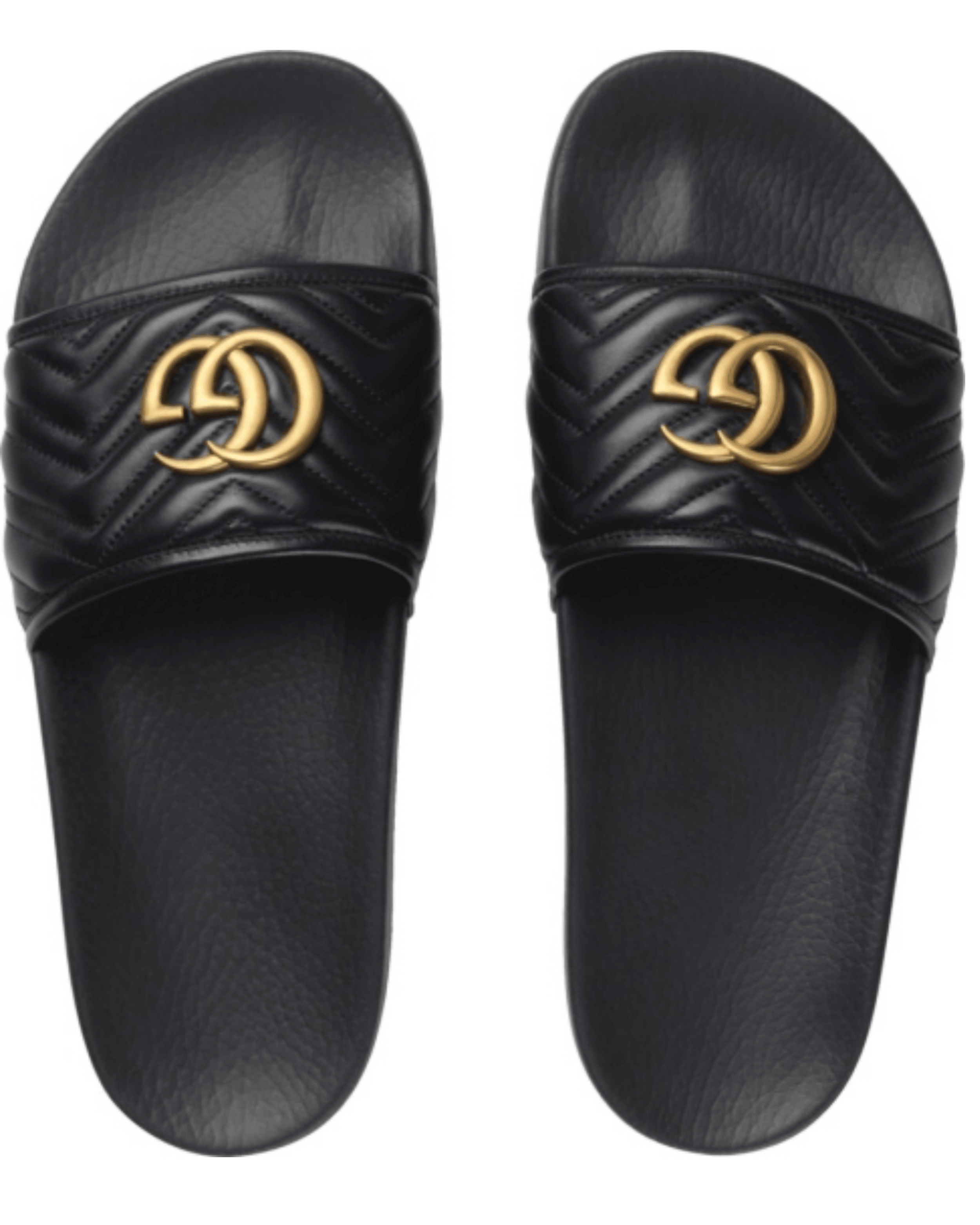 Black Quilted & Gold-GG Slides - Endless - UAE Rental and Resale for Women's Fashion