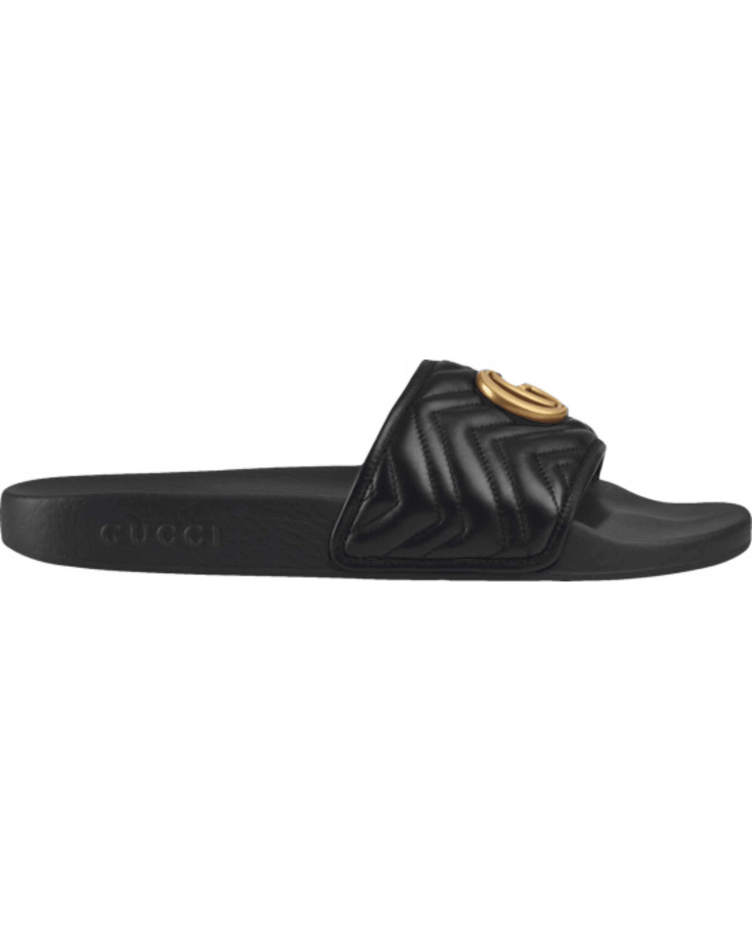 Black Quilted & Gold-GG Slides - Endless - UAE Rental and Resale for Women's Fashion