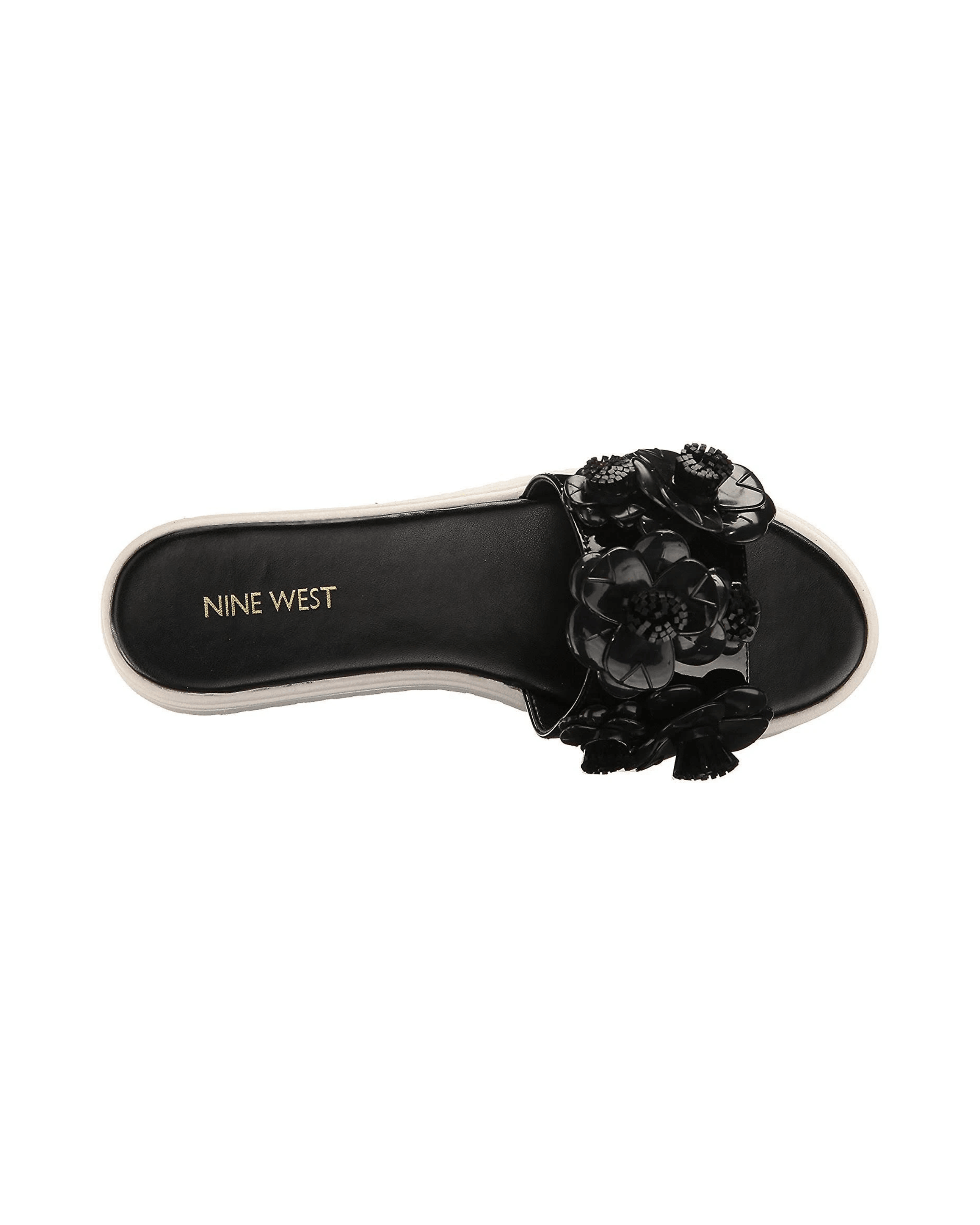 Black Slides Beaded Sequin Flowers - Endless - UAE Rental and Resale for Women's Fashion