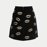 Black Velvet Lip Appliqued Mini Skirt - Endless - UAE Rental and Resale for Women's Fashion