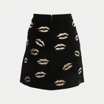 Black Velvet Lip Appliqued Mini Skirt - Endless - UAE Rental and Resale for Women's Fashion
