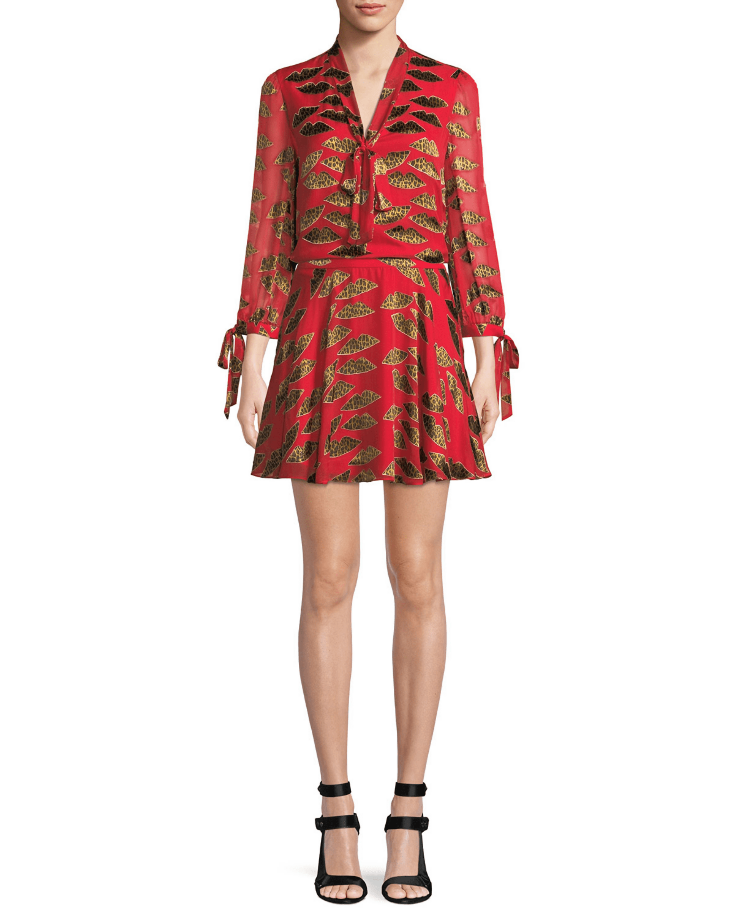 Blaise Cheetah Lips Trapeze Mini Skirt - Endless - UAE Rental and Resale for Women's Fashion